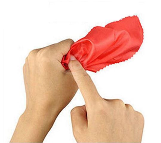 Magic Thumb Tip with Red Silk Scarf - Classic Vanishing Scarf Magic Trick - Professional Close-Up Magic Prop for Beginners - BD MAGIC SHOP